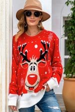 Pull Renne Femme - Vue de Face 2