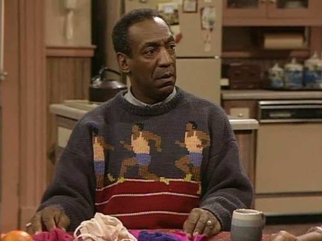 Bill Cosby portant un Sweatshirt moche