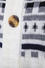 Gilet homme de Noël avec motifs flocons de neige - Blanc - détail