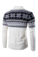 Gilet homme de Noël avec motifs flocons de neige - Blanc - Vue de dos