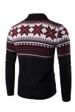 Gilet homme de Noël avec motifs flocons de neige - Rouge - Vue de dos