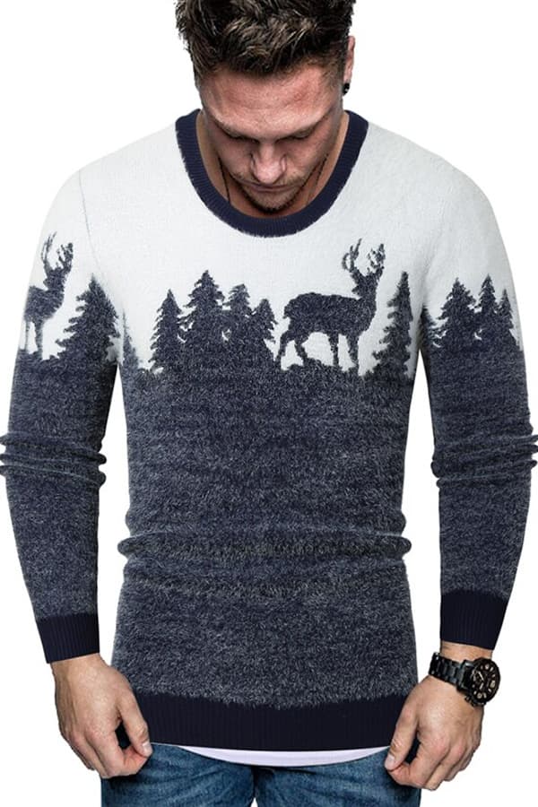 Pull De Noël Homme Humour 3D - Sweat-shirt à Capuche Motif Père Noël/Renne - Cadeau Drôle Fêtes - Polyester Chaud