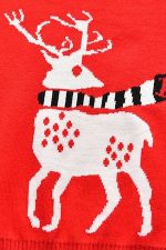 Pull Noël enfant tricoté renne rouge - Détail Renne