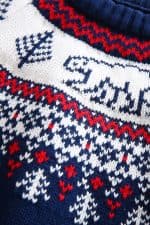 Pull de Noël pour enfant Ours Polaire Bleu et Blanc - Détail Ours
