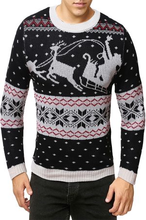 Pull Traineau Père Noël Noir