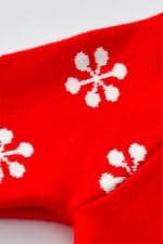 Robe de Noël Rouge Renne et Flocons - Détail 3