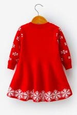 Robe de Noël Rouge Renne et Flocons - Vue de Dos