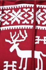 Sweat à capuche Rouge Renne avec Flocons - Détail Renne