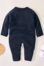 Grenouillère Bébé de Noël Bleue et Grise - Vue de Dos