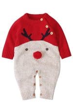 Grenouillère Bébé de Noël Rouge et Grise