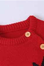 Grenouillère Bébé de Noël Rouge et Grise - Détail