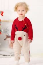 Grenouillère Bébé de Noël Rouge et Grise - Portée