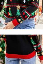 pull arbre de noel guirlande vue details