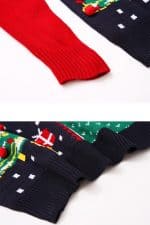 pull femme patchwork deco noel vue de detail2