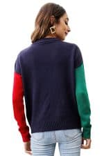 pull femme patchwork deco noel vue de dos