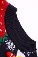 pull femme patchwork deco noel vue du col