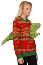 pull moche noel femme dinosaure 3d vue de cote2
