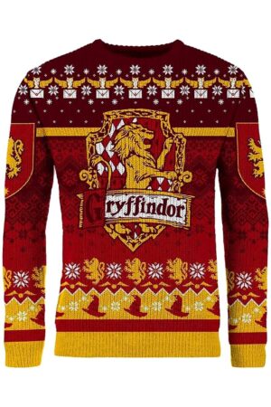 Pull Noel Harry Potter Femme Gryffondor Rouge main B095PRDSNH 0 1.jpg