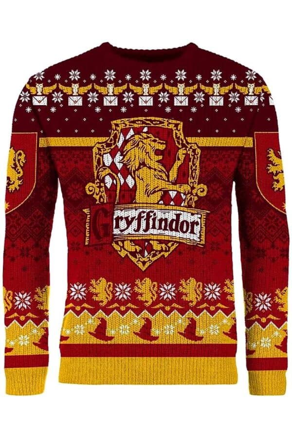 Pull Noel Harry Potter Femme Gryffondor Rouge main B095PRDSNH 0 1.jpg