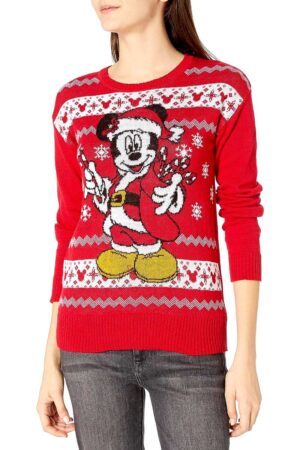 Pull Noel Mickey Mouse femme Rouge main B07VKD8B3Z 0 1.jpg