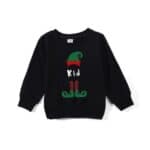 Pull Noir Lutin de Noël enfant et bébé