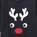 Pull Noir Renne au nez Rouge