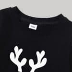 Pull Noir Renne au nez Rouge Noël col