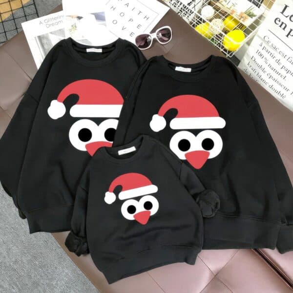 Pull de Noël Pingouin Noir femme homme enfant