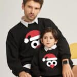 Pull de Noël Pingouin Noir père et fils