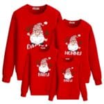 Pull de Noël Rouge Ho Ho Père Noël Famille