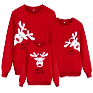 Pull moche #TeamRudolph Rouge pour famille