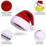 bonnet pere noel rouge vue detaillee
