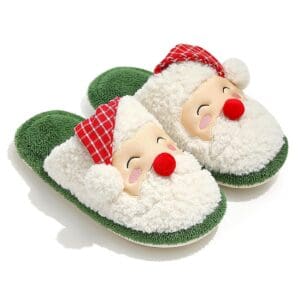 chausson pere noel vert vue du de face