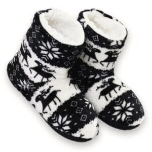 chaussons bottines noel noir blanche principale