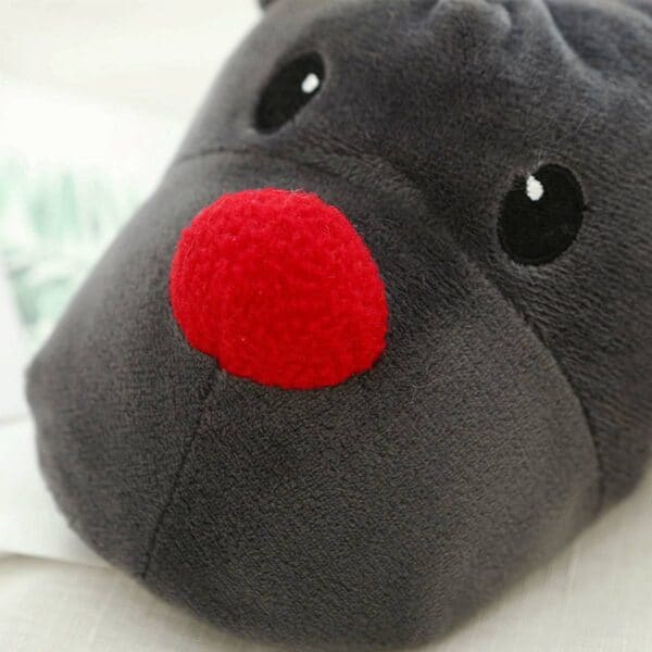 chaussons rennes noir rouge vue detaillee