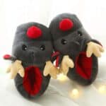 chaussons rennes noir rouge vue du dessus