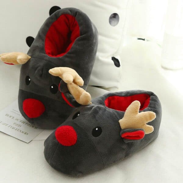 chaussons rennes noir rouge vue du dessus2