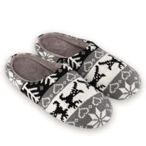 choussons noel noir blanc gris vue de face