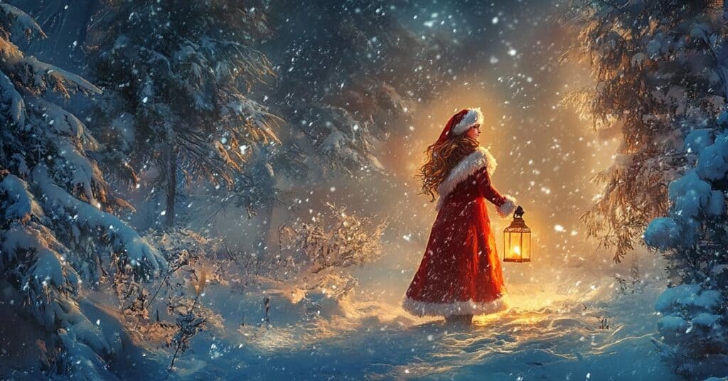 Déguisement mère Noël neige