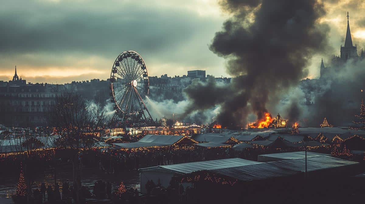feu marché Noël Bordeaux