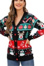 Gilet de Noël Noir Femme