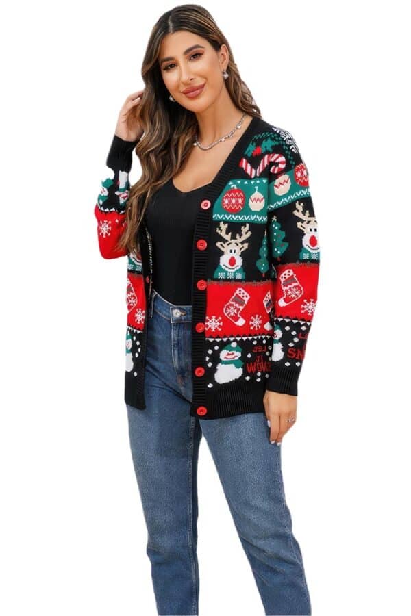 Gilet de Noël Noir Femme