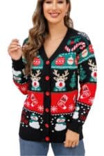 Gilet de Noël Noir Femme