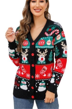 Gilet de Noël Noir Femme