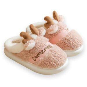 pantoufles christmas rose vue face