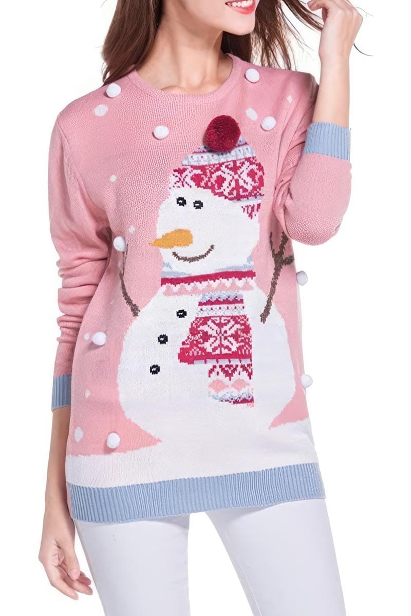 Pull De Noël Femme - Col Rond - Manches Longues - Motifs Festifs - Taille S à XXL - Matière Douce Et Chaude