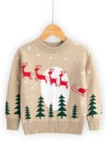 pull enfant belge traineau pere noel vue de face