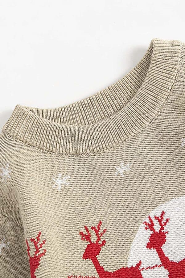 pull enfant belge traineau pere noel vue du col