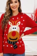 Pull Femme Rouge Rudolph