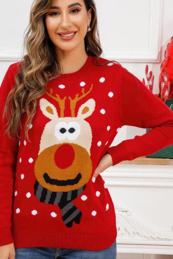 Pull Femme Rouge Rudolph
